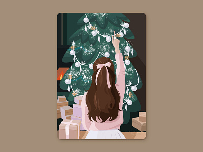 Merry Christmas and happy New Year girl happy new year illustration merry christmas new year ui woman