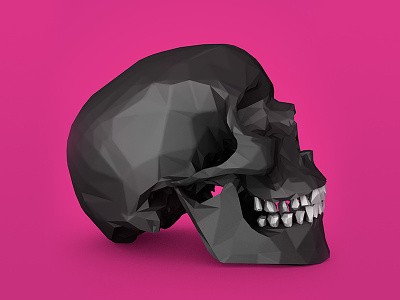 Lowpoly Pop lowpoly pink pop art skull