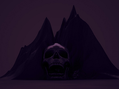 Darkmountain 3d art dark mountain render skull