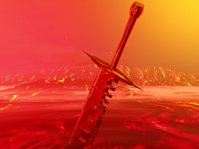 Sword of Doom 3d c4d doom lava sword