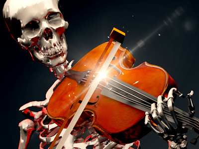 Fiddler 3d 3d art animation c4d skeleton violin