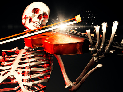01 03 2019 "The Fiddler" 3d 3d art c4d render skeleton violin