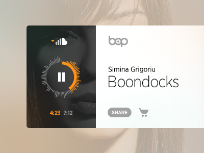 Bop Music Player Variation 1 audio embed mini music player radio spotify ui user interface web design