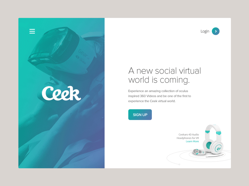 Ceek Landing Page app landing page user interface web design website
