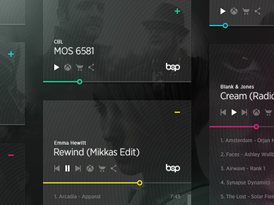 Bop embed player variation 2 audio embed minimal music player radio ui user interface web design