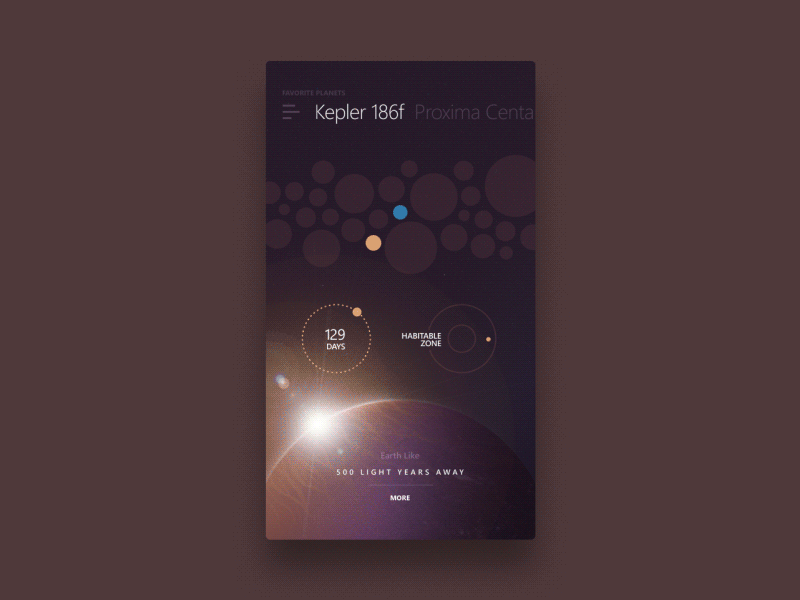 Exoplanet App animation app interface design ios kepler mobile nasa ui ux