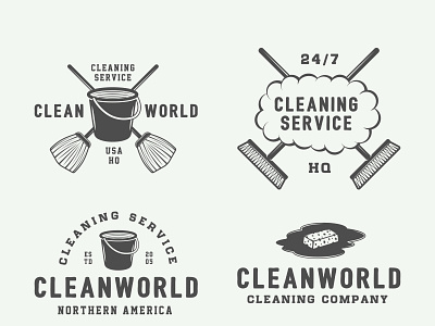 cleaning sevice design illustration logo