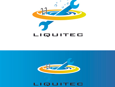 swimming pool service design illustration logo
