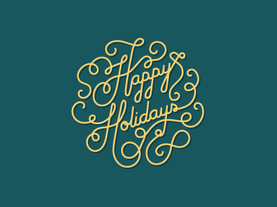 Happy Holidays christmas happy holidays swirls typography lettering