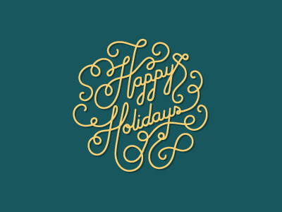 Happy Holidays christmas happy holidays lettering swirls typography