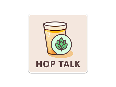 Hop Talk beer branding glass hop illustration logo podcast