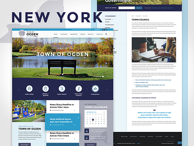 Town of Ogden, NY Government Homepage branding design government homepage search bar service ux web