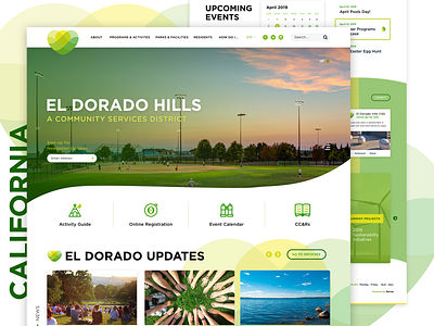 El Dorado Hills Community Service District branding california community flow government homepage logo mega menu service ux web