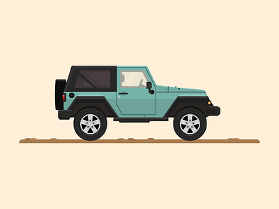 Lil' Green auto beep car illustration illustrator jeep transportation vector