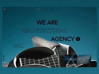 Minimalist architectural agency landing concept