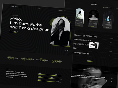 Creative portfolio landing page web concept abstract design minimalist trendy webdesign website design