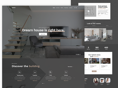 Real estate property landing page web concept business corporate landing minimalist property real estate webdesign website design