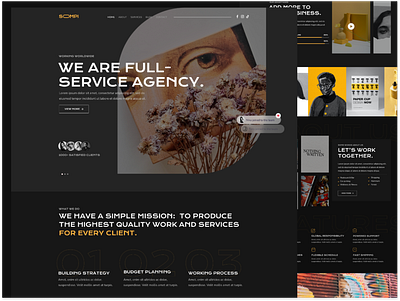 Full service creative agency Wordpress landing page abstract design branding creative landing minimalist trendy webdesign website design