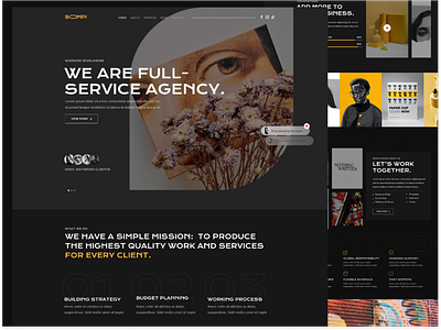 Full service creative agency Wordpress landing page