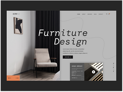 Furniture & architecture agency landing page web concept agency architecture clean furniture interior landing minimalist typography webdesign website design