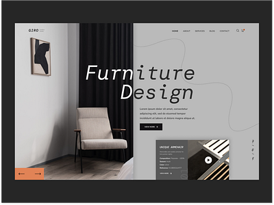 Furniture & architecture agency landing page web concept