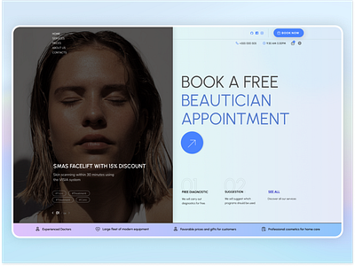 Aesthetic cosmetology clinic landing page