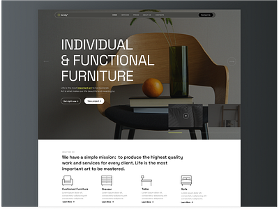 Furniture shop / online store landing page web concept