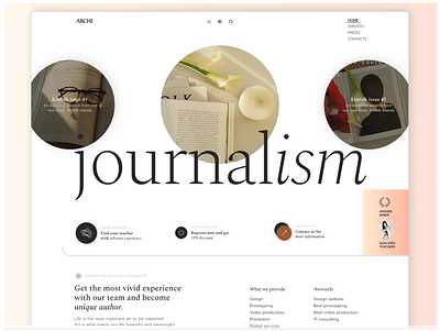 Online and offline journalism courses landing page website agency cources journal journalism landing magazine minimalist webdesign website design white