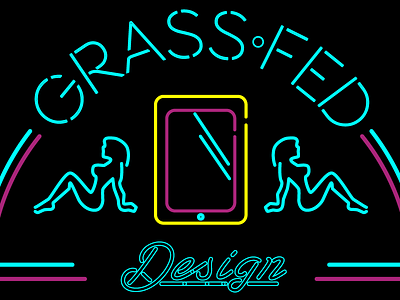 Neon Grass Fed Logo ai branding design graphic logo ux vector