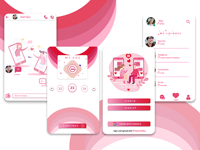 Dating App - Mobile UI app design illustration ui ux