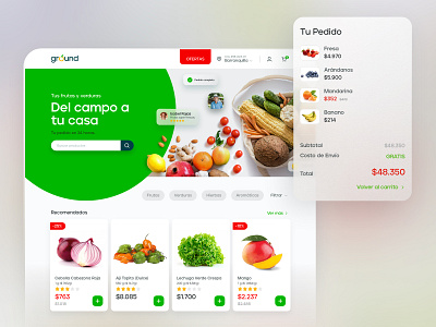 Ground Website food ios shop ui ux website