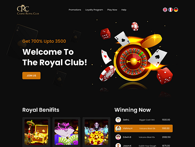 Casino Website Design branding design graphic design illustration ui ux