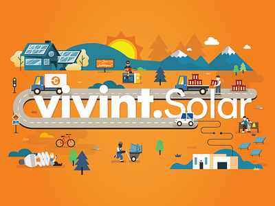 Vivint Solar Illustration adobe illustrator illustration orange solar sun sun power vectors vivint vivint solar