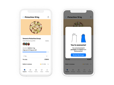 Bulk – Group-buying app for food products | Product page congrats congratulation design ecommerce ecommerce app figma food food app food app ui food apps groceries grocery app product product page sustainability sustainable ui uiux ux uxui