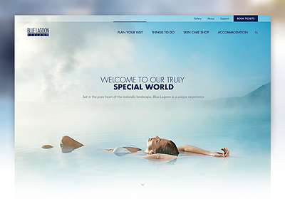 Blue Lagoon Iceland - a new front page avenir blue clean futura iceland nature scandinavia steam typography web design