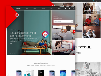 New front page for Vodafone corporate e-commerce ecommerce front page layout list navigation vodafone