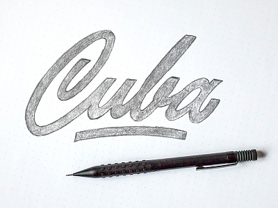 Cuba cuba lettering script sketch type wip