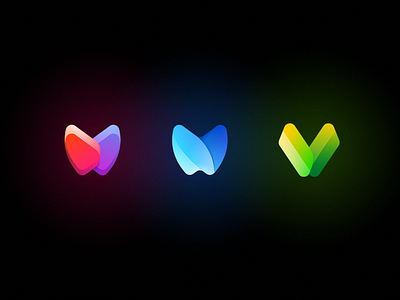 Letter W logo collection in fluent, material design style