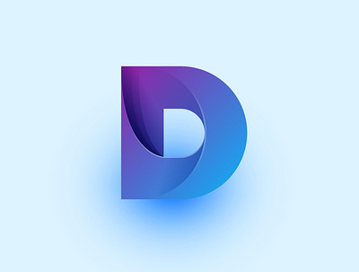 Letter D logo 3d alphabet app application branding company logo d design flat fluent icon illustration letter logo logo design logotype logotypes material design origami shadow