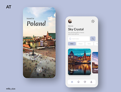 Application concept for traveling in Poland :) app application design figma ui ux vector
