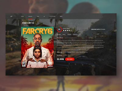 The concept of the card page of the game "Far Cry 6" design farcry ui uidesgn ux uxdesign