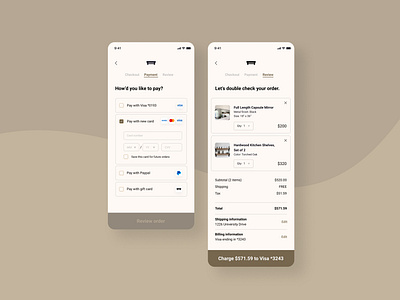 Furniture Mobile App Checkout - Daily UI 002
