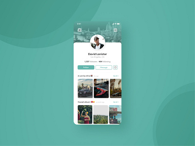 Photography Social Profile - Daily UI 006 006 daily ui daily ui 006 dailyui dailyui 006 dailyui006 dailyuichallenge design facebook ig instagram profile profilepage social media ui user experience user experience design user interface user interface design ux