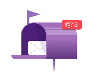 Mail Box branding education flat graphic icon illustration mail mailbox message purple