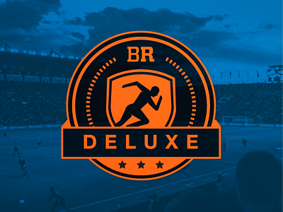 Be Recruited Badge app badge blue flat graphic icon illustration orange photo soccer sports
