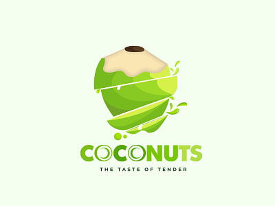 Green Coconut Logo cocoa coconut coconut brown coconut brown coconut logo green green logo logo logo design logos
