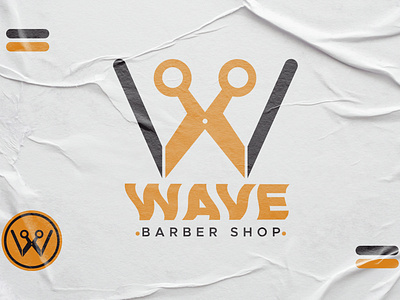 W Wave Barber Shop Logo