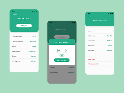 Fitness app | DailyUI #007 Settings page app dailyui dailyui007 dailyui7 dailyuichallenge design settings ui uidesign userinterface uxuidesign