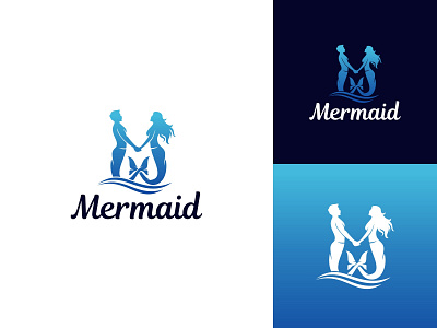 logo 9 design flat icon illustration logo mascot mermaid