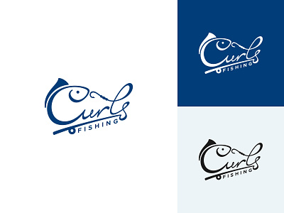 logo 12 design fishing flat logo typography